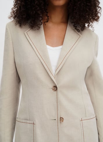 Straight tailored jacket with topstitching FILIPPA K Beige